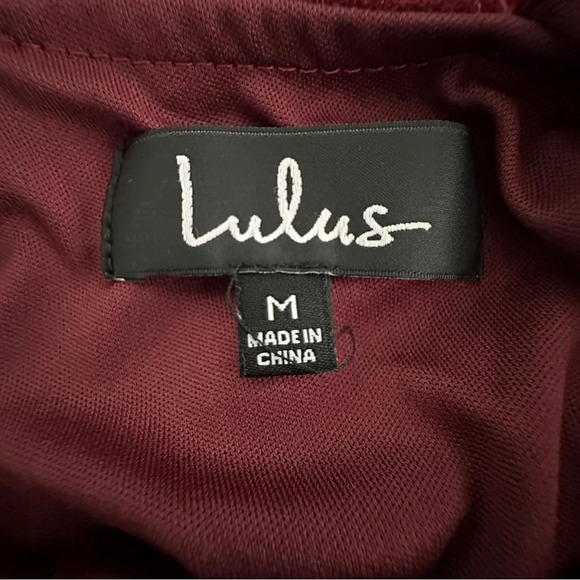 LuLu’s Burgundy Velvet Backless Skater dress style 66233 size Medium GUC - Picture 8 of 13